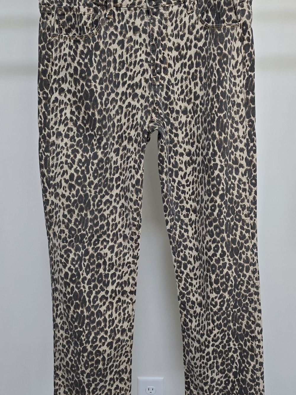 Just USA Leopard Print Skinny Jeans - Beige and Black